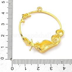 Ocean Theme Alloy Open Back Bezel Pendants&nbsp;PALLOY-F321-03E-G
