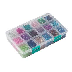 18 Colors Spray Painted Crackle Glass Beads&nbsp;CCG-JP0001-02B