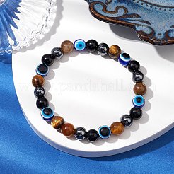 Round Gemstone Beaded Stretch Bracelets&nbsp;BJEW-JB11005