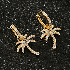 Brass Coconut Tree Hoop Earrings&nbsp;YL0119