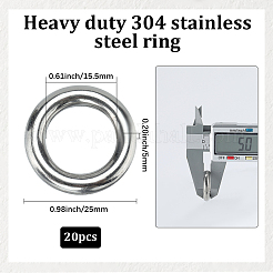 304 Stainless Steel Closed Jump Rings&nbsp;STAS-SP0001-85C