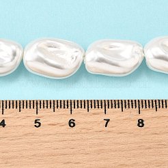 Electroplate Porcelain Imitation Pearl Beads Strands&nbsp;PORC-K009-01B
