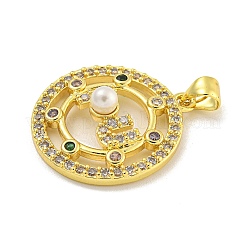 Rack Plating Brass Micro Pave Cubic Zirconia Pendants&nbsp;KK-C074-03G