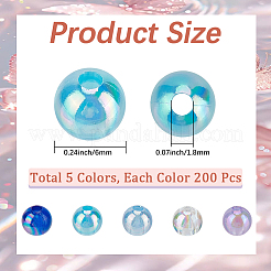 5 Colors Transparent Acrylic Beads&nbsp;MACR-PA0001-03A-01