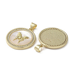 Brass Micro Pave Cubic Zirconia Pendants&nbsp;KK-G485-04G