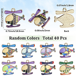 40Pcs Printed Alloy Pendants&nbsp;ENAM-SC0007-94
