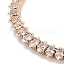Brass Pave Clear Cubic Zirconia Horse Eye Link Bracelets&nbsp;BJEW-YWC0002-03B-G