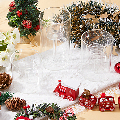 3Pcs 3 Styles Transparent Glass Candle Holders&nbsp;DJEW-FH0001-32