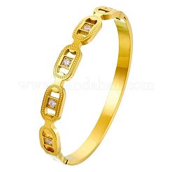 Oval 304 Stainless Steel Pave Cubic Zirconia Bangles&nbsp;FS-WG9D319-01