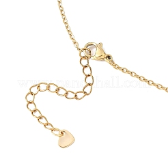 Red Glass Pearl Nuggets with Heart Pendant 304 Stainless Steel Chain Necklaces for Women&nbsp;NJEW-JN05539