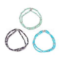 3Pcs 3 Colors Natural Freshwater Shell Beads Double Layered Stretch Bracelets for Women&nbsp;BJEW-JB12124