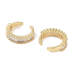 Rectangle Brass Cubic Zirconia Cuff Earrings for Women&nbsp;EJEW-E310-09G