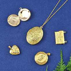 5Pcs 5 Styles Brass Locket Pendants&nbsp;KK-FS0001-90