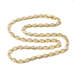 Brass Micro Pave Cubic Zirconia Geometric Tennis Necklaces&nbsp;NJEW-C121-02C-G