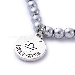 12 Constellation/Zodiac Sign Stretch Charm Bracelets Sets&nbsp;BJEW-JB05235