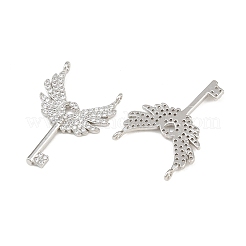 Brass Micro Pave Clear Cubic Zirconia Pendants&nbsp;KK-CBA6A75-39P