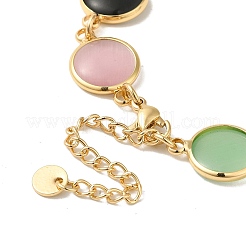 Brass with Cat Eye Necklaces&nbsp;NJEW-K269-07KCG