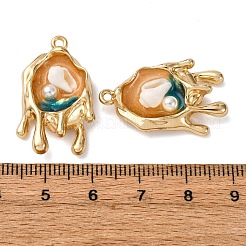 Light Gold Tone Alloy Enamel Pendants&nbsp;ENAM-B028-29KCG