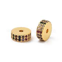 Rack Plating Brass Micro Pave Cubic Zirconia Beads&nbsp;KK-F879-14G