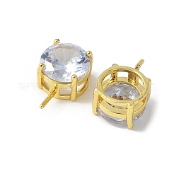 Brass Micro Pave Cubic Zirconia Pendants Bails&nbsp;KK-D324-01G