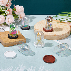 6 Sets 3 Colors Iridescent Glass Dome Cover&nbsp;DJEW-NB0001-37