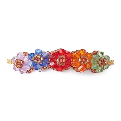 Colorful Flower Glass Beded Bracelets&nbsp;BJEW-MZ00077