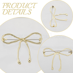 Bowknot Alloy Brooches for Women&nbsp;JEWB-WH20003-09LG