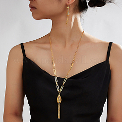 Iron Teardrop Tassels Earrings & Pendant Necklaces Set for Women&nbsp;AK6196