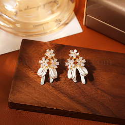 Brass & Clear Cubic Zirconia Stud Earrings&nbsp;WG312C6-01