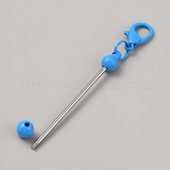 Spray Printed Alloy Bar Beadable Pendant Decorations for Jewelry Making DIY Crafts&nbsp;KEYC-WH0025-684P-05