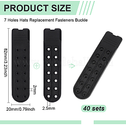 40 Sets Plastic Snapback Strap with 7 Holes&nbsp;FIND-BC0013-41A