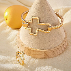 Cross Alloy Link Bangles & Finger Rings Sets&nbsp;FS-WGF260B-02
