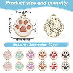 72Pcs 6 Colors Alloy Enamel Pendants&nbsp;ENAM-GO0001-16
