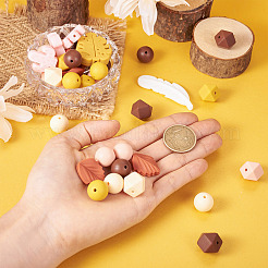 12 Style Food Grade Eco-Friendly Silicone Focal Beads&nbsp;SIL-BT0001-07