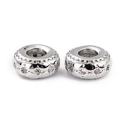 Brass Micro Pave Clear Cubic Zirconia Beads&nbsp;ZIRC-P091-05B-RS