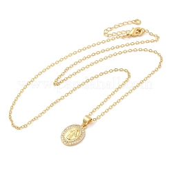 Brass Micro Pave Cubic Zirconia Pendants Necklace&nbsp;LS-NJEW-I125-01E
