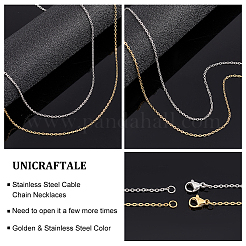 PVD Vacuum Plating 304 Stainless Steel Cable Chain Necklaces&nbsp;STAS-UN0005-35