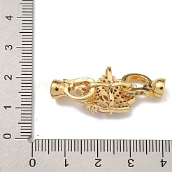 Brass Micro Pave Cubic Zirconia Fold Over Clasps&nbsp;KK-U037-28G-02