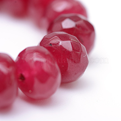 Faceted Rondelle Dyed Natural White Jade Bead Strands&nbsp;X-G-R343-4x6-07