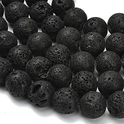 Natural Lava Rock Round Beads Strands&nbsp;G-M169-16mm-03