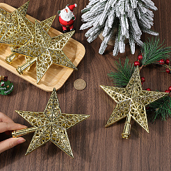 Star Plastic Christmas Tree Topper Ornaments&nbsp;AJEW-WH20004-17B