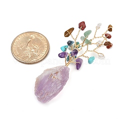 Natural Mixed Gemstone Chips Tree of Life Display Decorations&nbsp;AJEW-JD00015-04