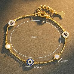 925 Sterling Silver Micro Pave Cubic Zirconia Blue Evil Eye Link Bracelets for Men Women&nbsp;SG3284-1