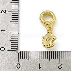 Rack Plating Brass Micro Pave Clear Cubic Zirconia European Dangle Pendants&nbsp;KK-Z067-31G