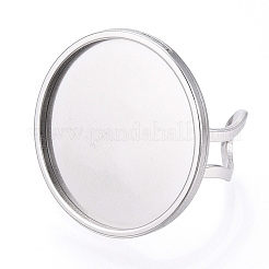304 Stainless Steel Cuff Ring Findings&nbsp;STAS-S080-040I-P
