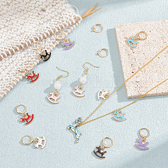 Alloy Enamel Pendant Locking Stitch Markers&nbsp;HJEW-AB00169