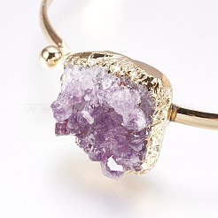 Golden Plated Brass Cuff Bangles&nbsp;BJEW-L624-C01