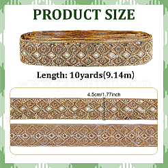 Ethnic Embroidered Polyester Sequins Trim Ribbon&nbsp;OCOR-WH0070-136B