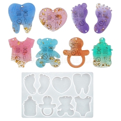 DIY Footprint/Tooth/Milk Bottle Pendant Silhouette Silicone Molds&nbsp;SIMO-PW0016-13