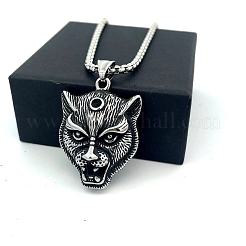Vintage 304 Stainless Steel Lion Head Pendant Necklaces for Men Women&nbsp;OG9311